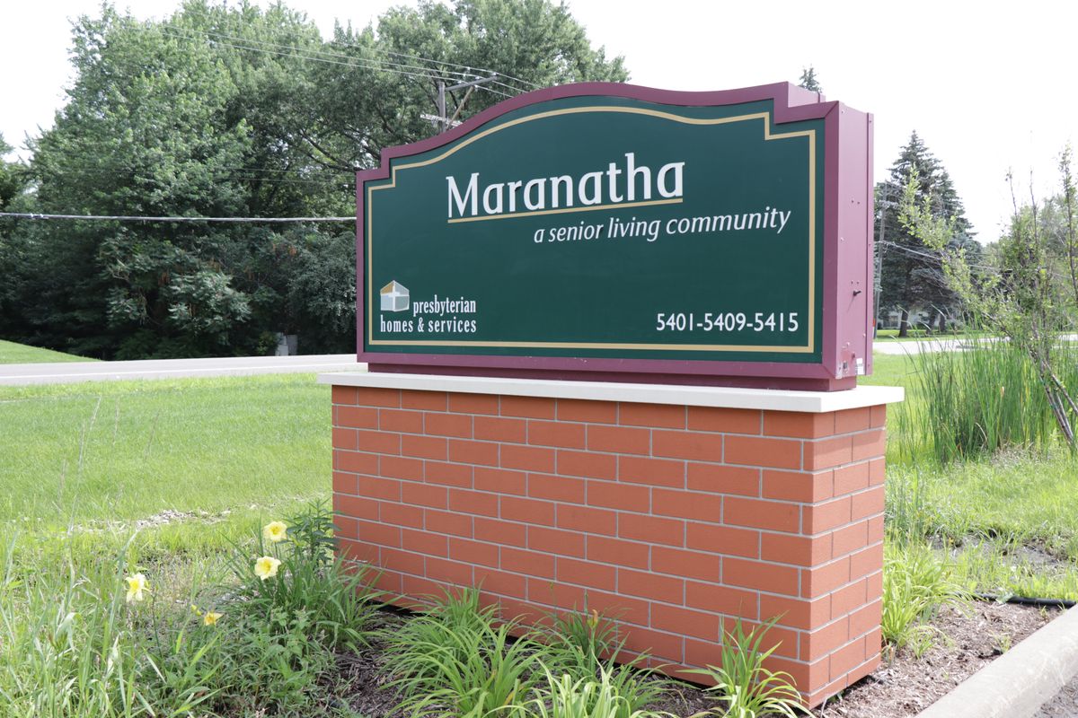A sign for Maranatha, a senior living community.