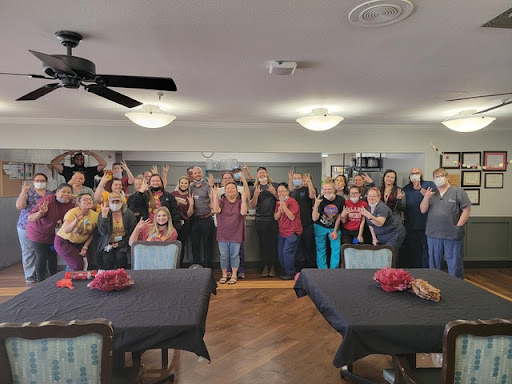 A joyous gathering of people celebrating together!