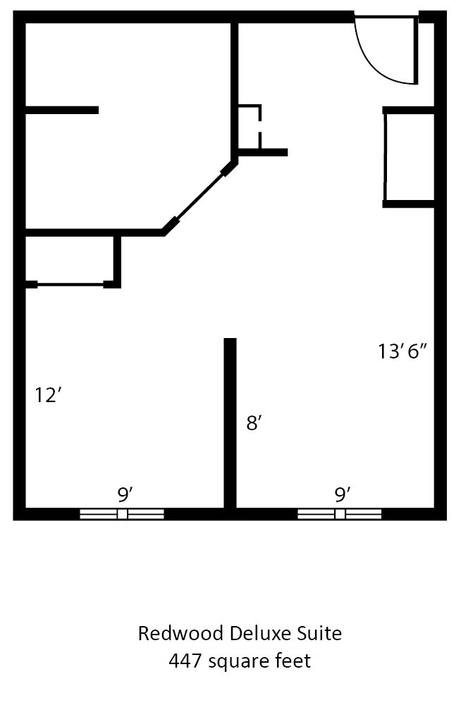 Simple floor plan layout with room dimensions.