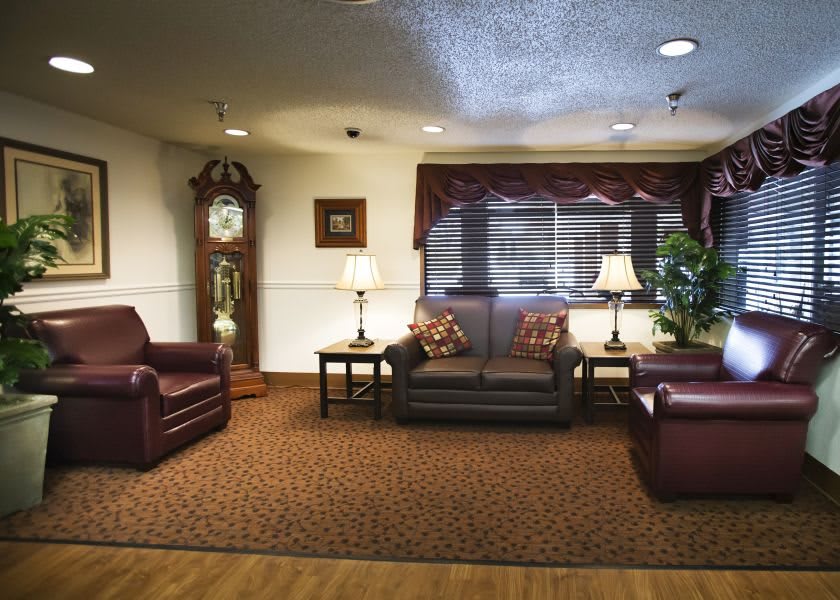 A cozy living room with classic furniture and decor.