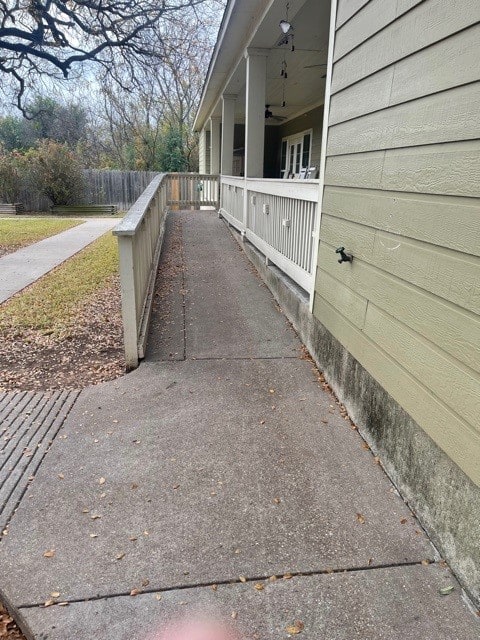 An outdoor ramp leading to a building entrance, promoting accessibility.