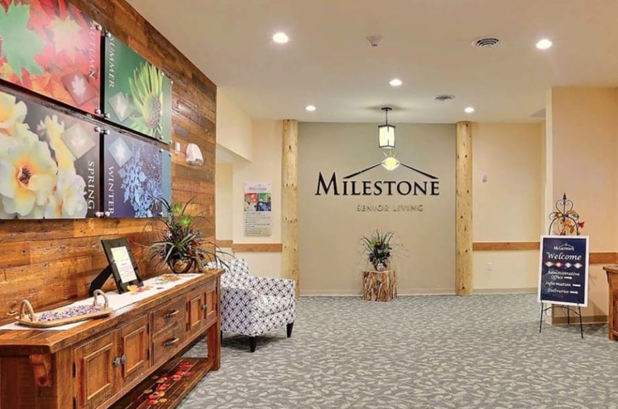 An inviting lobby area featuring cozy seating and decorative elements.