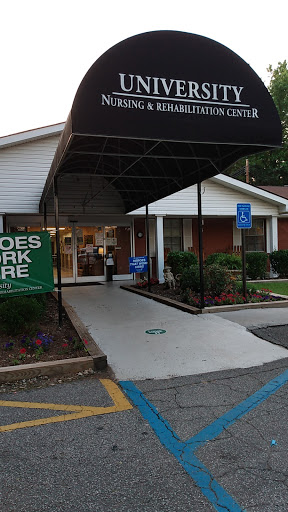 Entrance of a healthcare facility with accessible parking.
