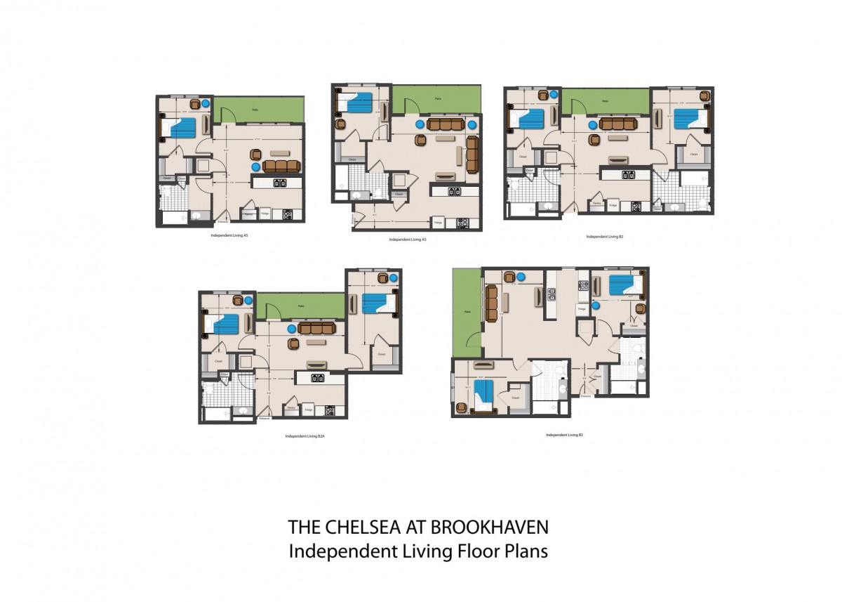 Independent living floor plans for The Chelsea at Brookhaven.