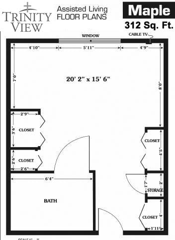 A floor plan showing the layout of a bedroom with attached closets and bathroom.