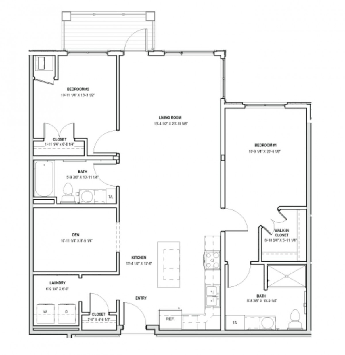A detailed architectural floor plan of a residential space, highlighting various rooms and their arrangements.