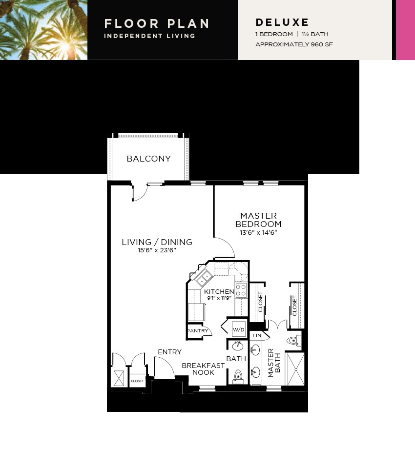 A detailed floor plan of a deluxe condominium unit.