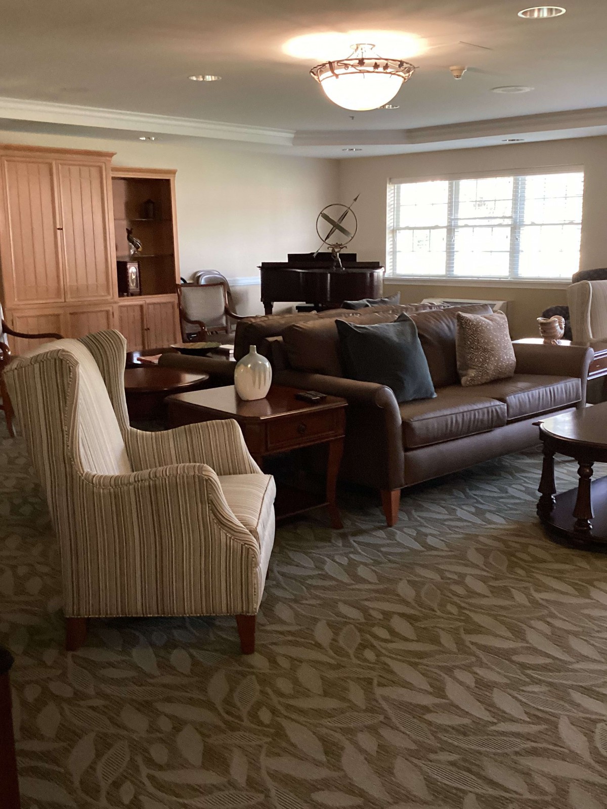 A cozy living room with comfortable seating and stylish furniture.