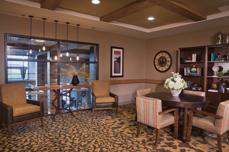 A modern hotel lobby with comfortable seating and stylish decor.