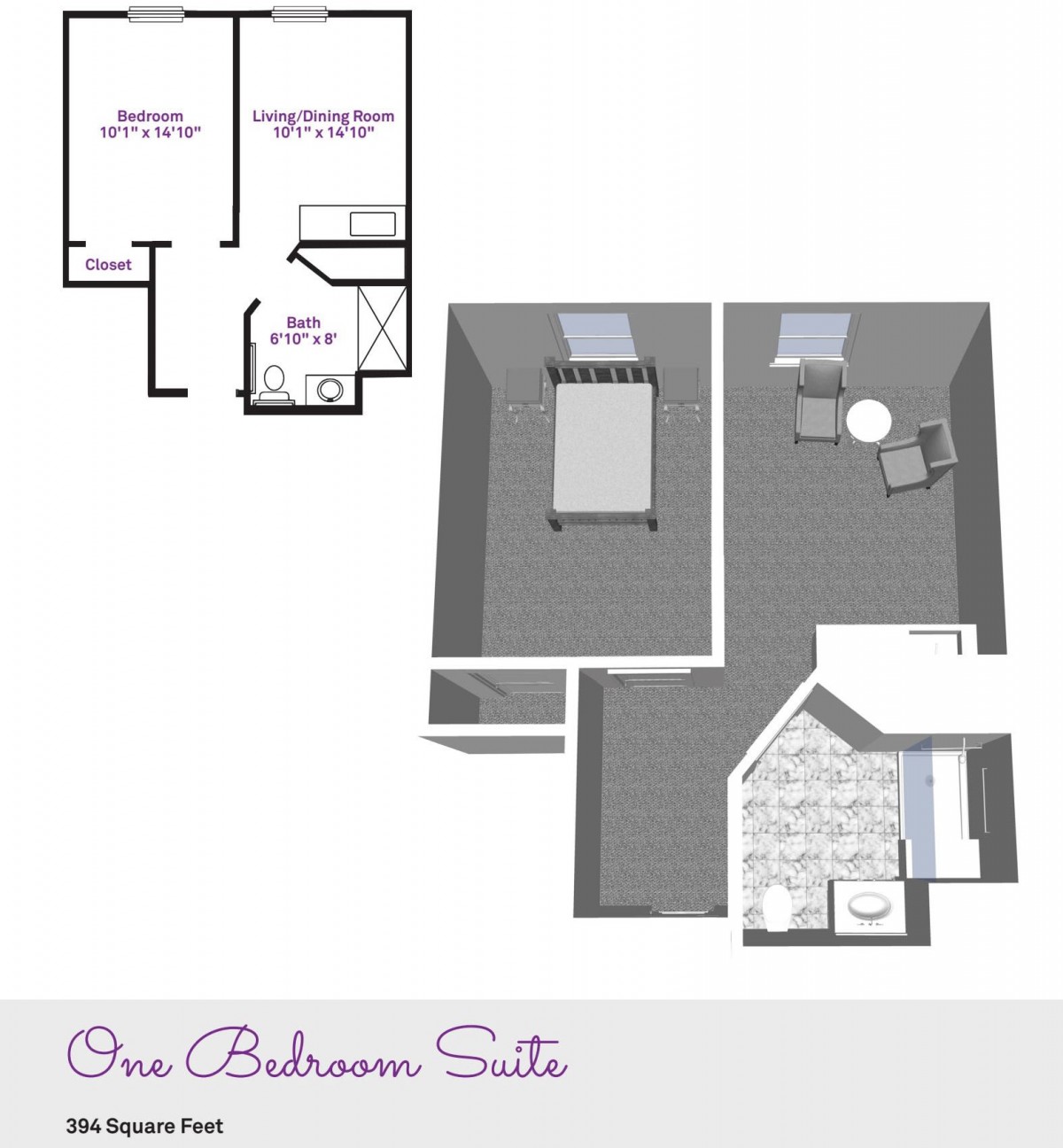 One Bedroom Suite Floor Plan