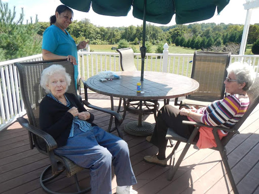 A peaceful afternoon with seniors enjoying the outdoors.