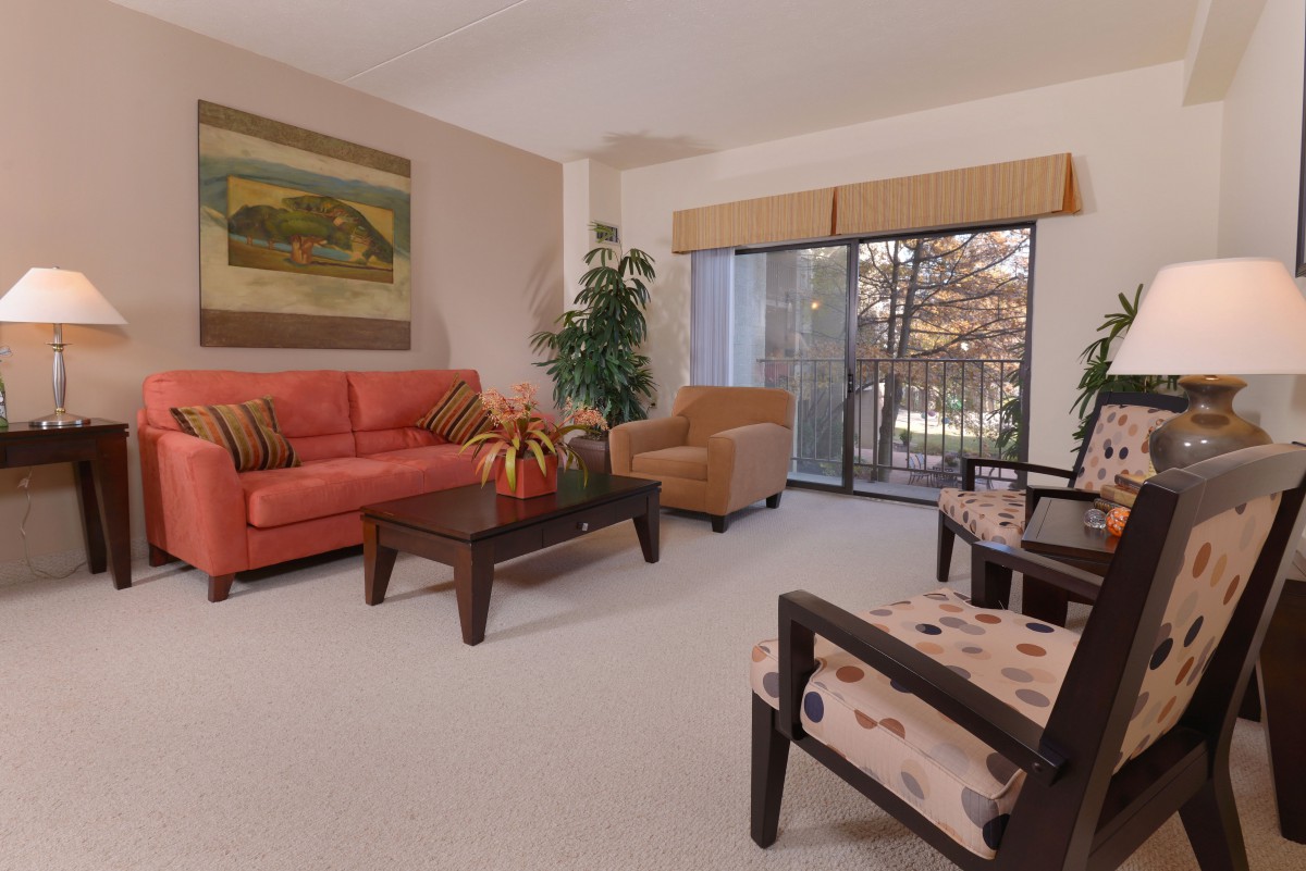 A cozy living room with comfortable seating and tasteful decor.