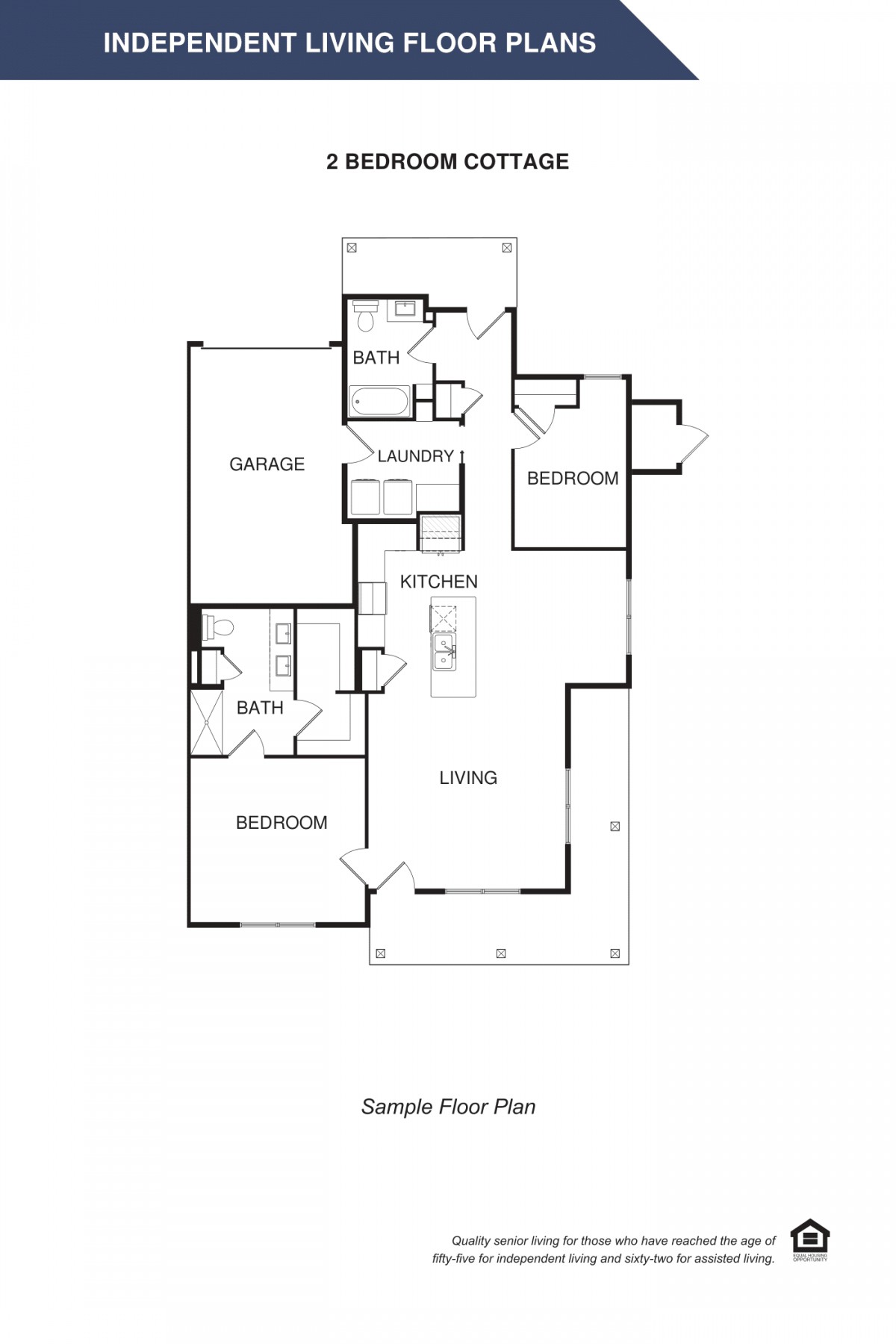 Simple floor plan of a residential home.