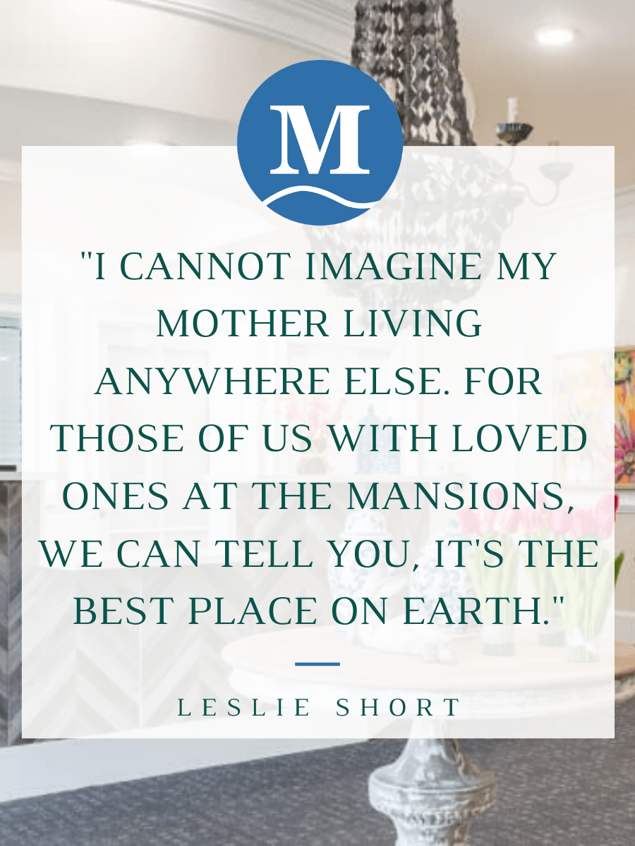 Testimonial expressing satisfaction with a living facility for loved ones.