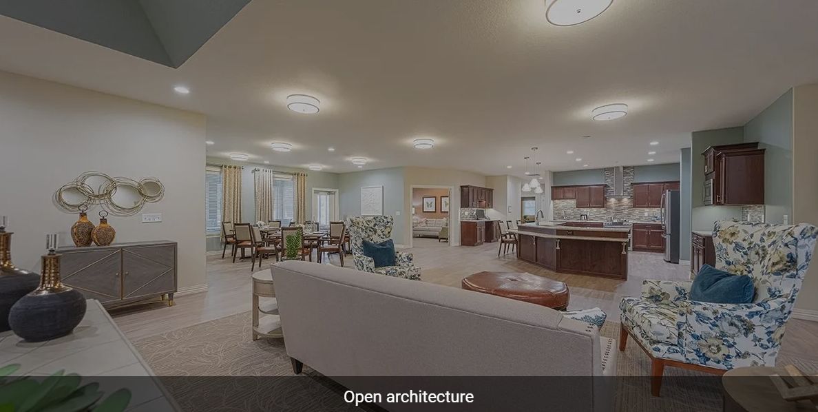 Spacious open architecture living area with modern design.