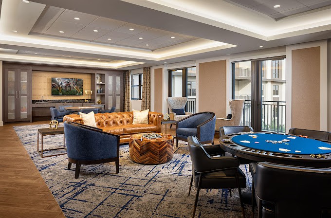 A luxurious living room with elegant furniture and sophisticated decor.