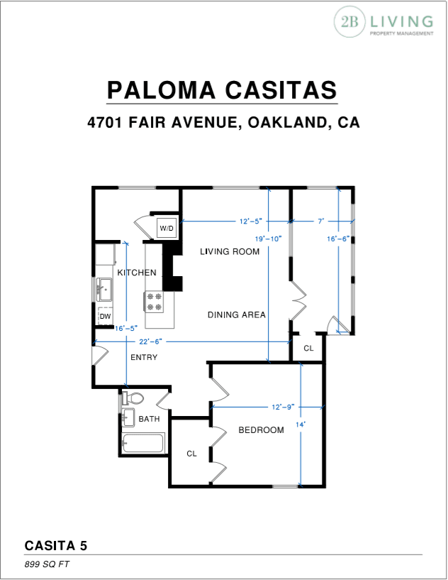 Floor plan of Paloma Casitas at 4701 Fair Avenue, Oakland, CA.