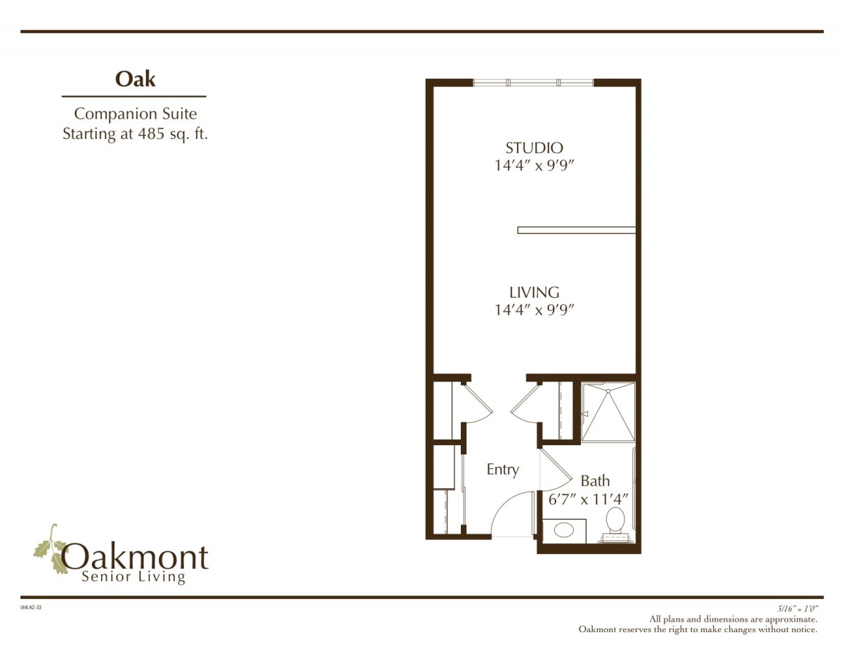 A floor plan layout for a compact apartment unit.