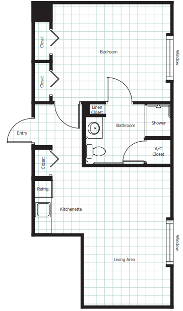 A detailed floor plan of an apartment including rooms and amenities.