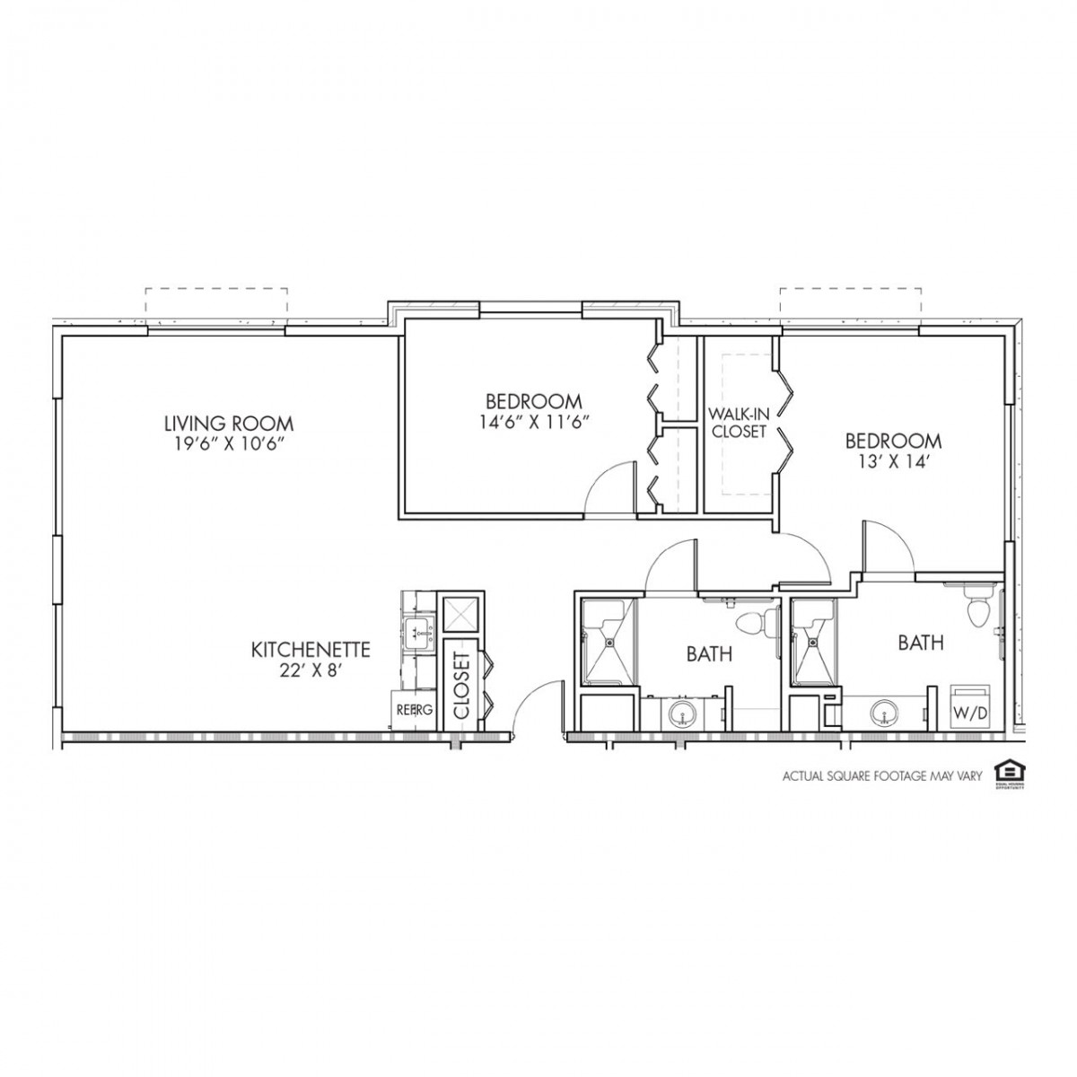 A detailed floor plan showing the layout of a residential space with designated rooms and areas.