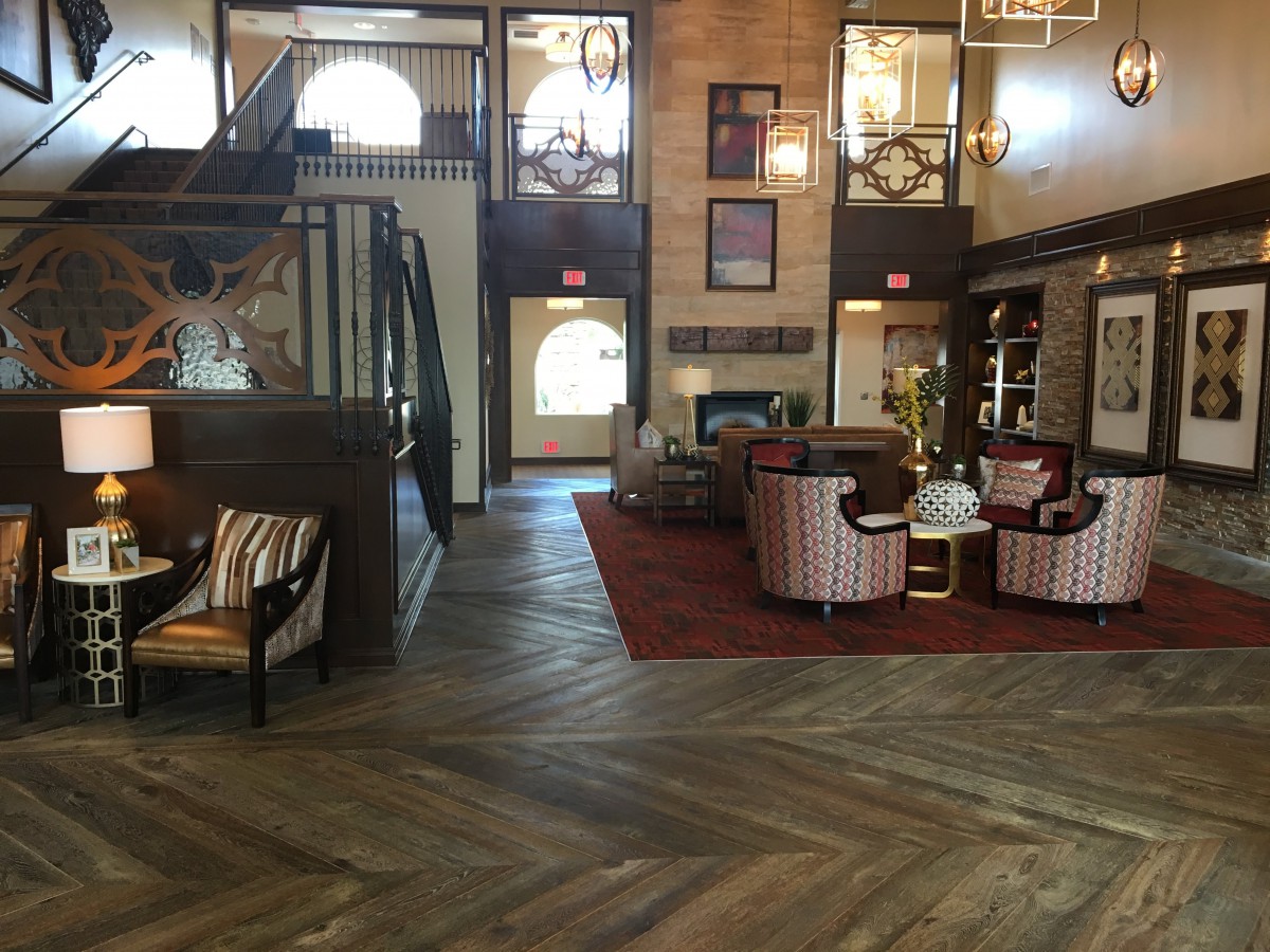 A cozy lobby with stylish furniture and a welcoming atmosphere.