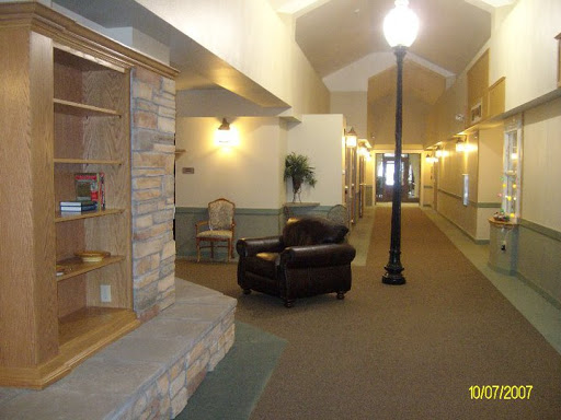 A welcoming lobby area with comfortable seating and soft lighting.