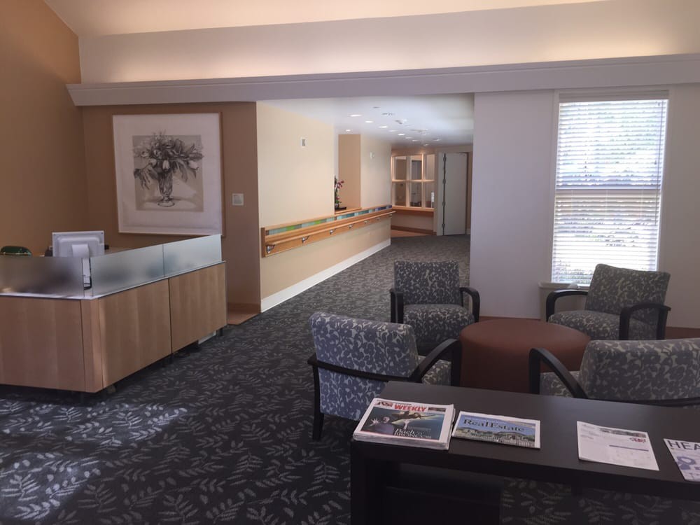 A modern lobby with comfortable seating and contemporary decor.