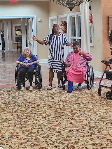 Residents enjoying a lively moment together in a community space.