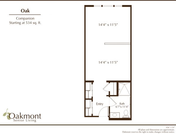 Studio apartment floor plan with a total area of 430 sq. ft, featuring one bathroom and an open living space.