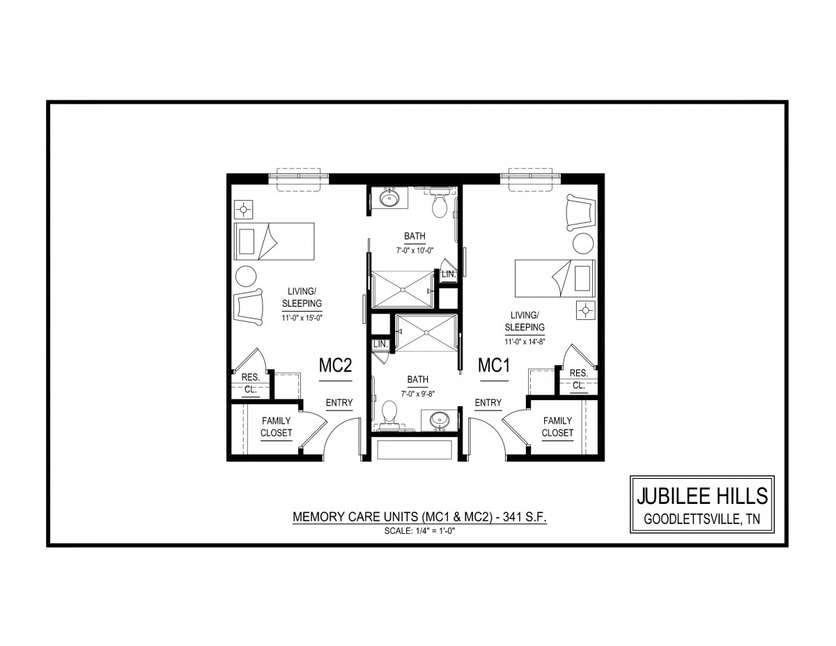 A detailed floor plan showing a two-bedroom apartment layout.