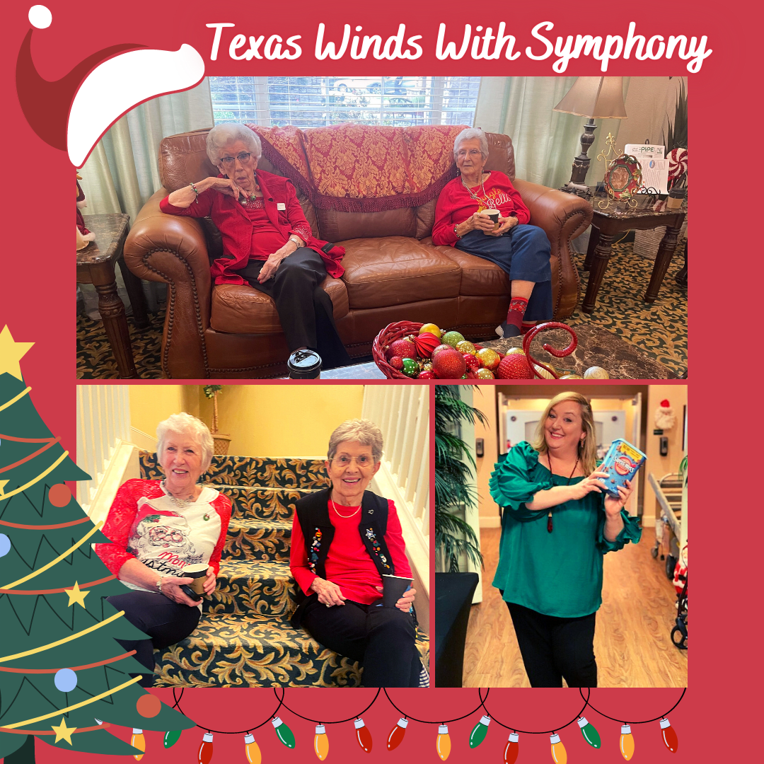 Festive gathering with the Texas Winds Symphony.
