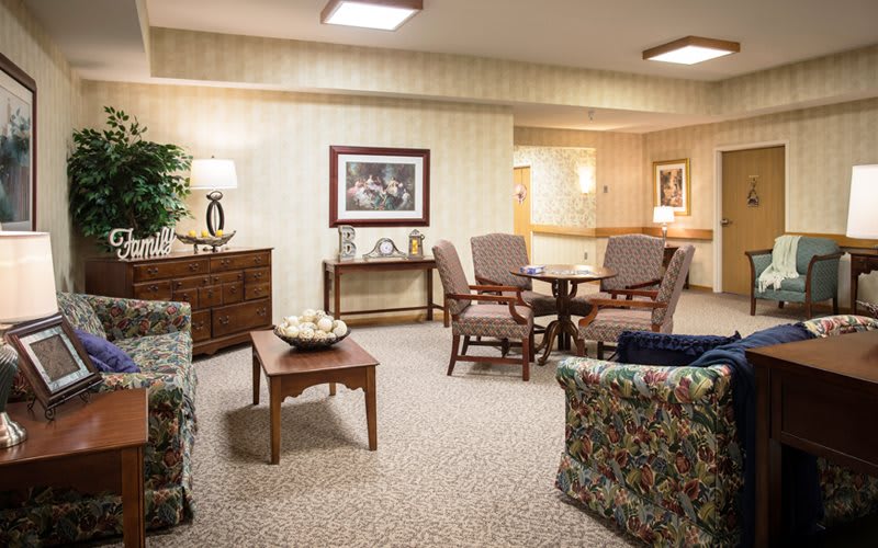 Cozy living room with comfortable seating and elegant decor.