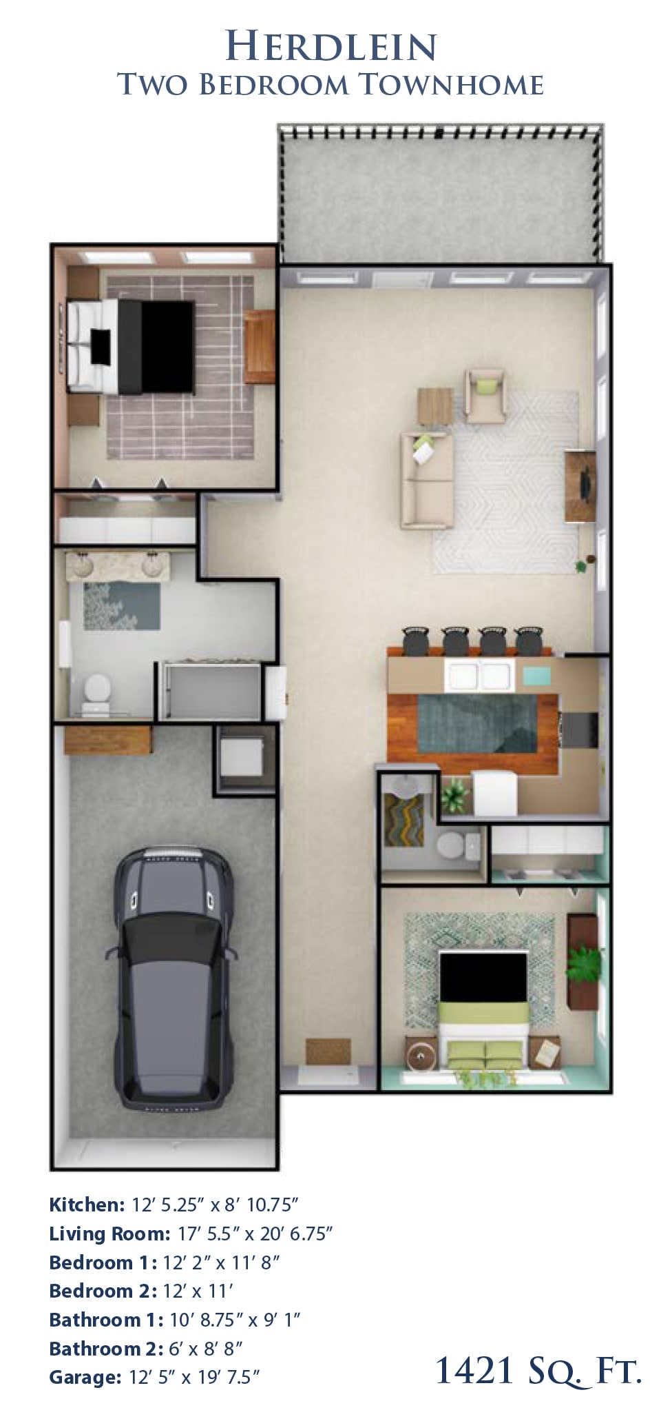 A detailed floor plan of a house featuring a garage, living area, kitchen, bedroom, and bathroom.