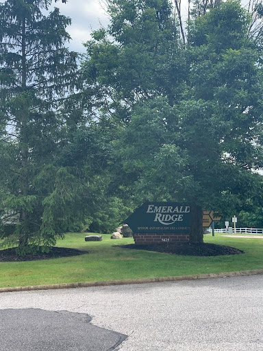 Entrance sign of Emerald Lodge surrounded by lush greenery.