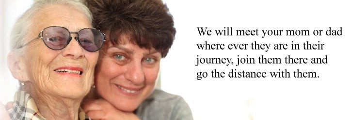 A woman smiling next to an inspirational quote.
