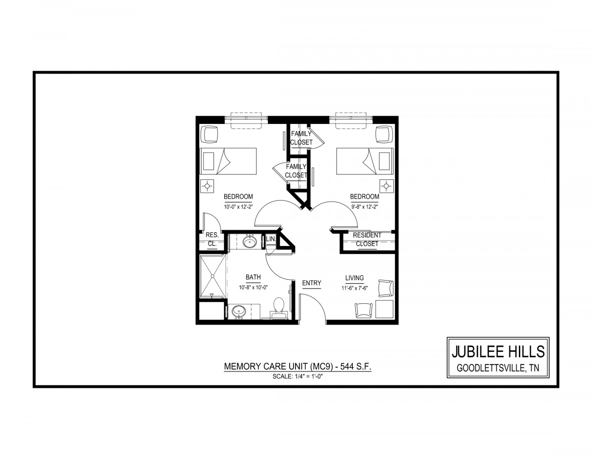 Architectural floor plan layout of a residential space.