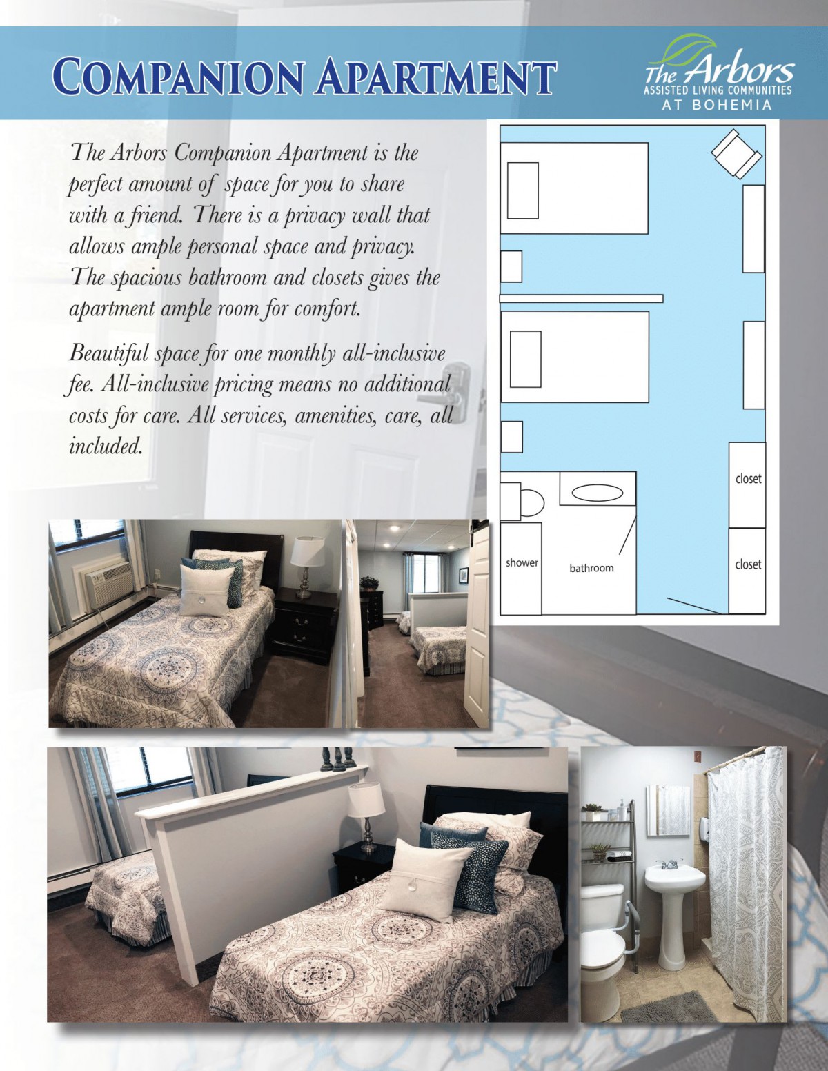 Luxurious apartment featuring a spacious bedroom, stylish interior, and complete amenities as shown in the floor plan.