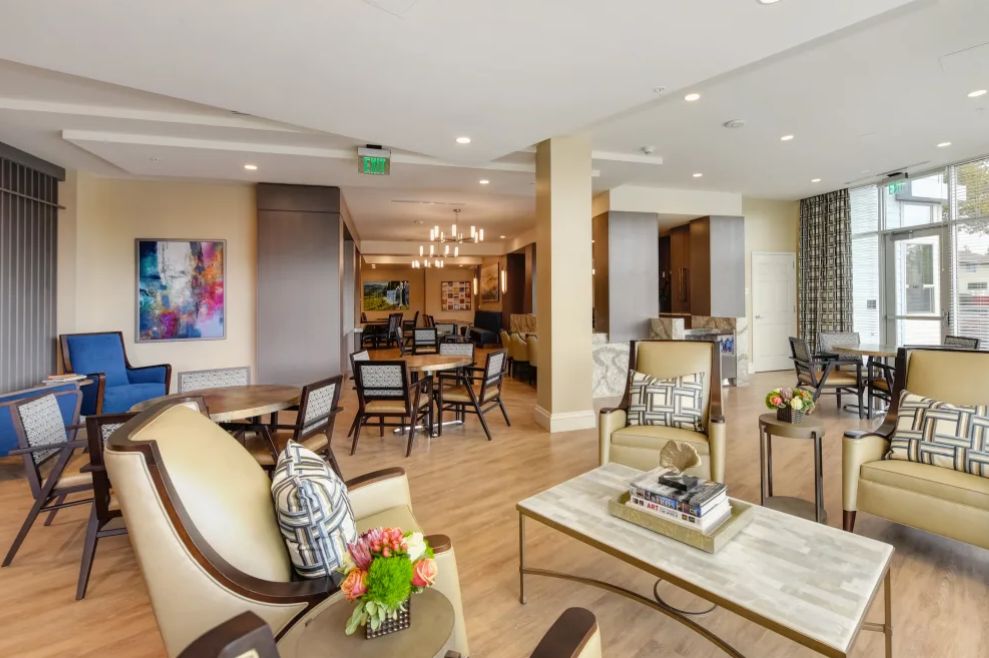 A modern and cozy living room with elegant furniture and stylish decor.