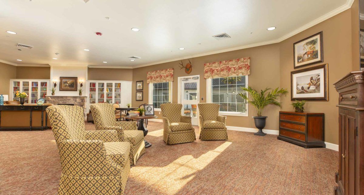 A cozy living room with comfortable seating and warm decor.