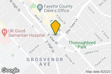 A map highlighting a specific location near Fayette County Clerk's Office.