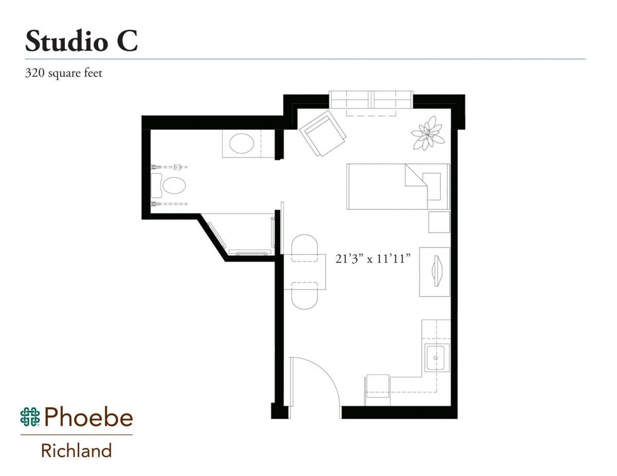Studio C floor plan showcasing layout and design.