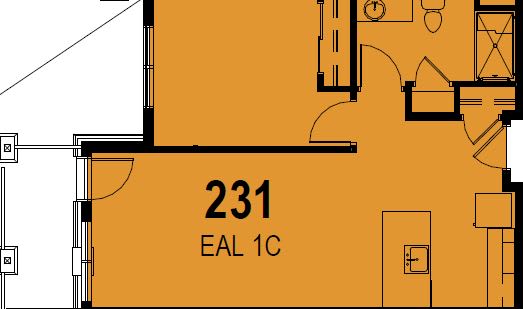 A segment of a floor plan showing room 231 labeled EAL 1C.