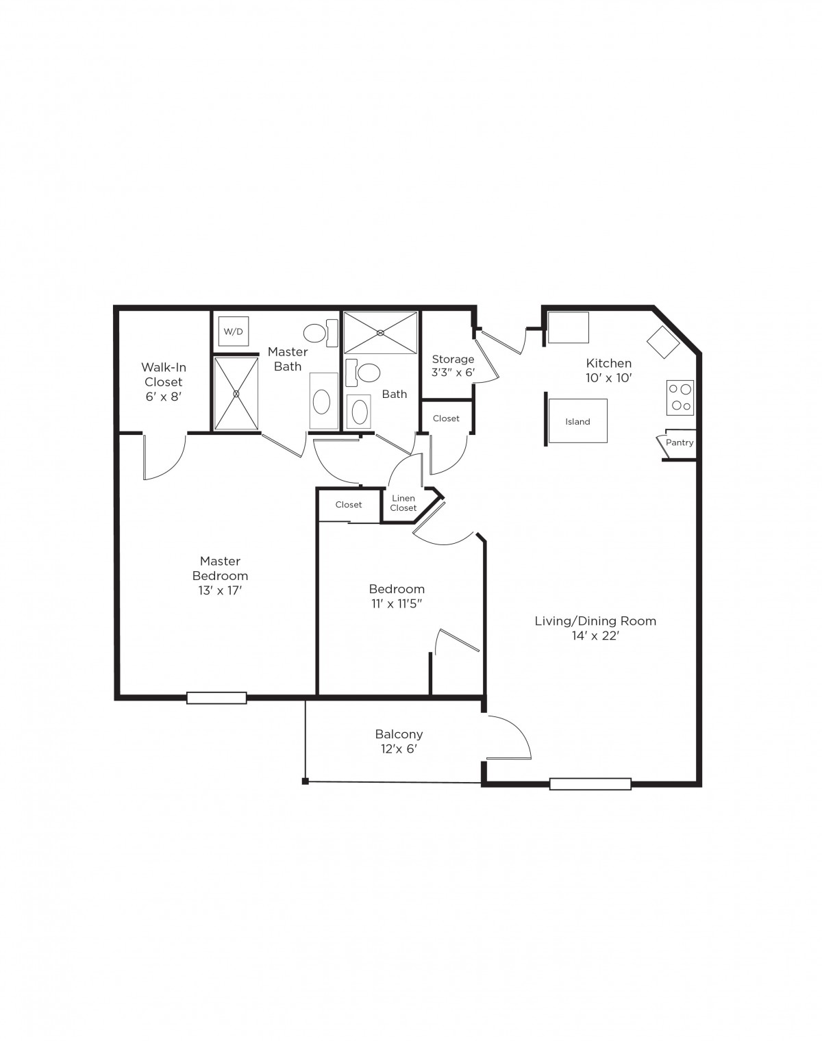 A floor plan of a residential apartment featuring rooms and entrances.