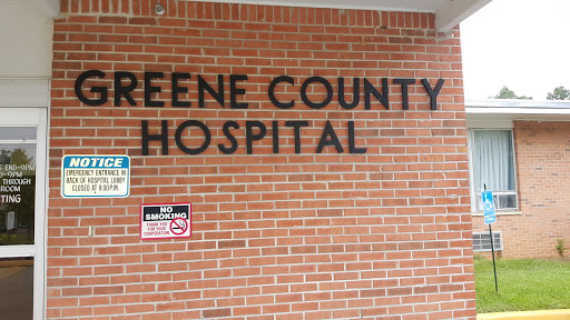 The exterior sign of Greene County Hospital.