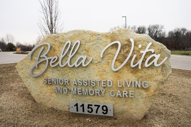 Sign for Bella Vita Senior Assisted Living and Memory Care facility.