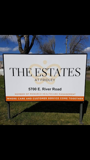 Sign for The Estates at Fridley located on E. River Road.