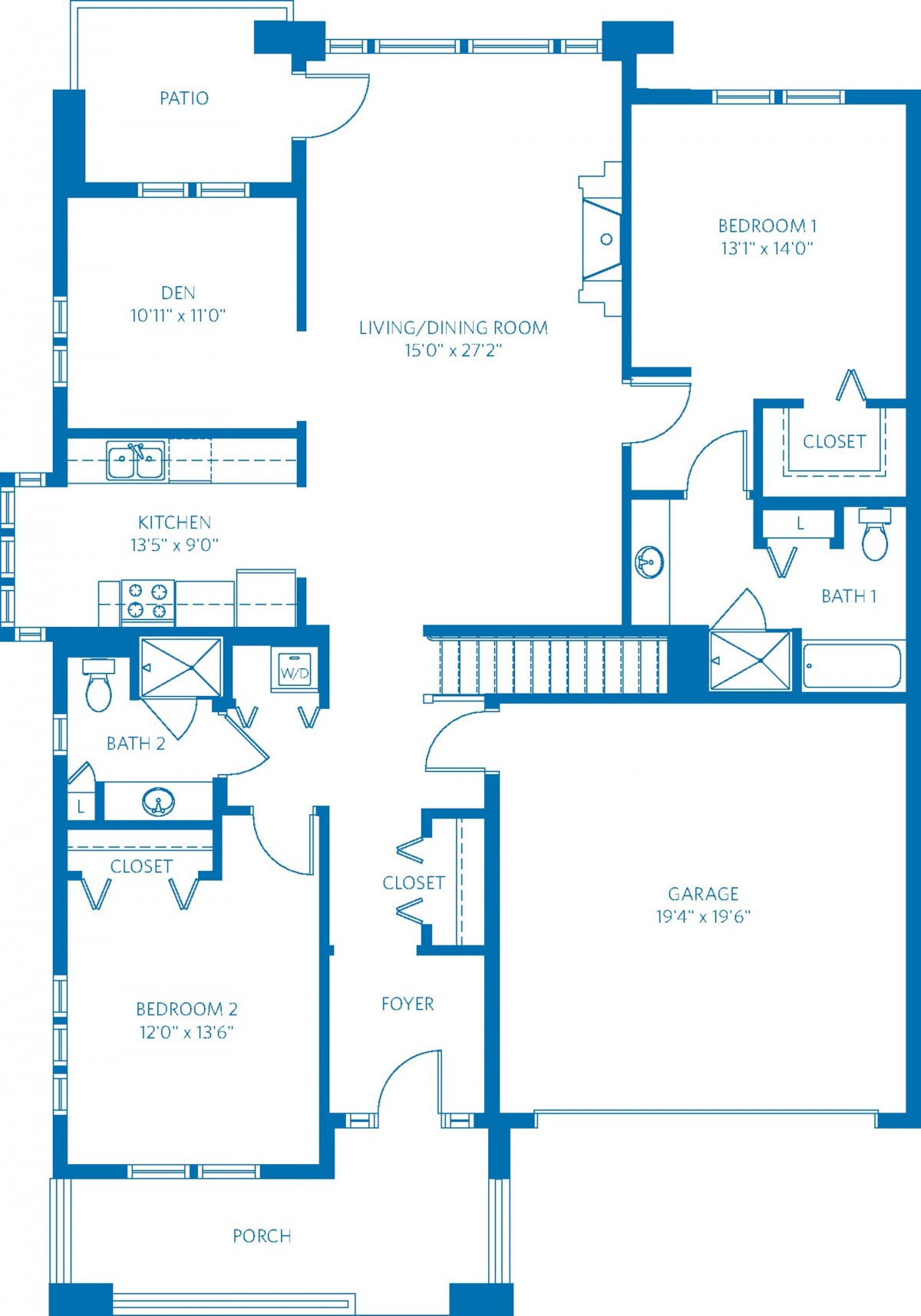 A detailed floor plan of a residential home, featuring multiple rooms including bedrooms, bathrooms, and a garage.