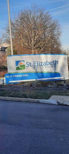 Sign for St. Elizabeth Hospital located on Grand Avenue.