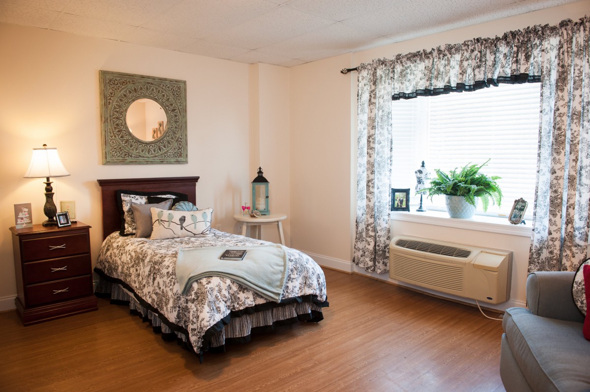 A cozy bedroom with a single bed, decorative wall art, and a potted plant by the window.
