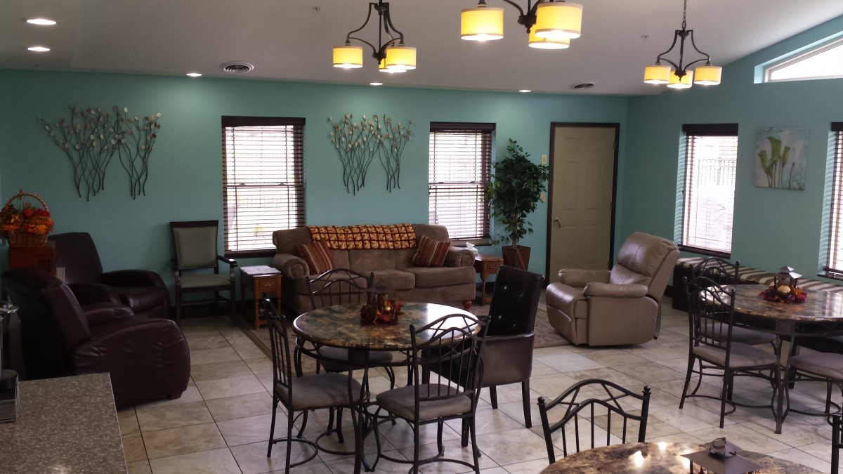 Hallway or common area with people